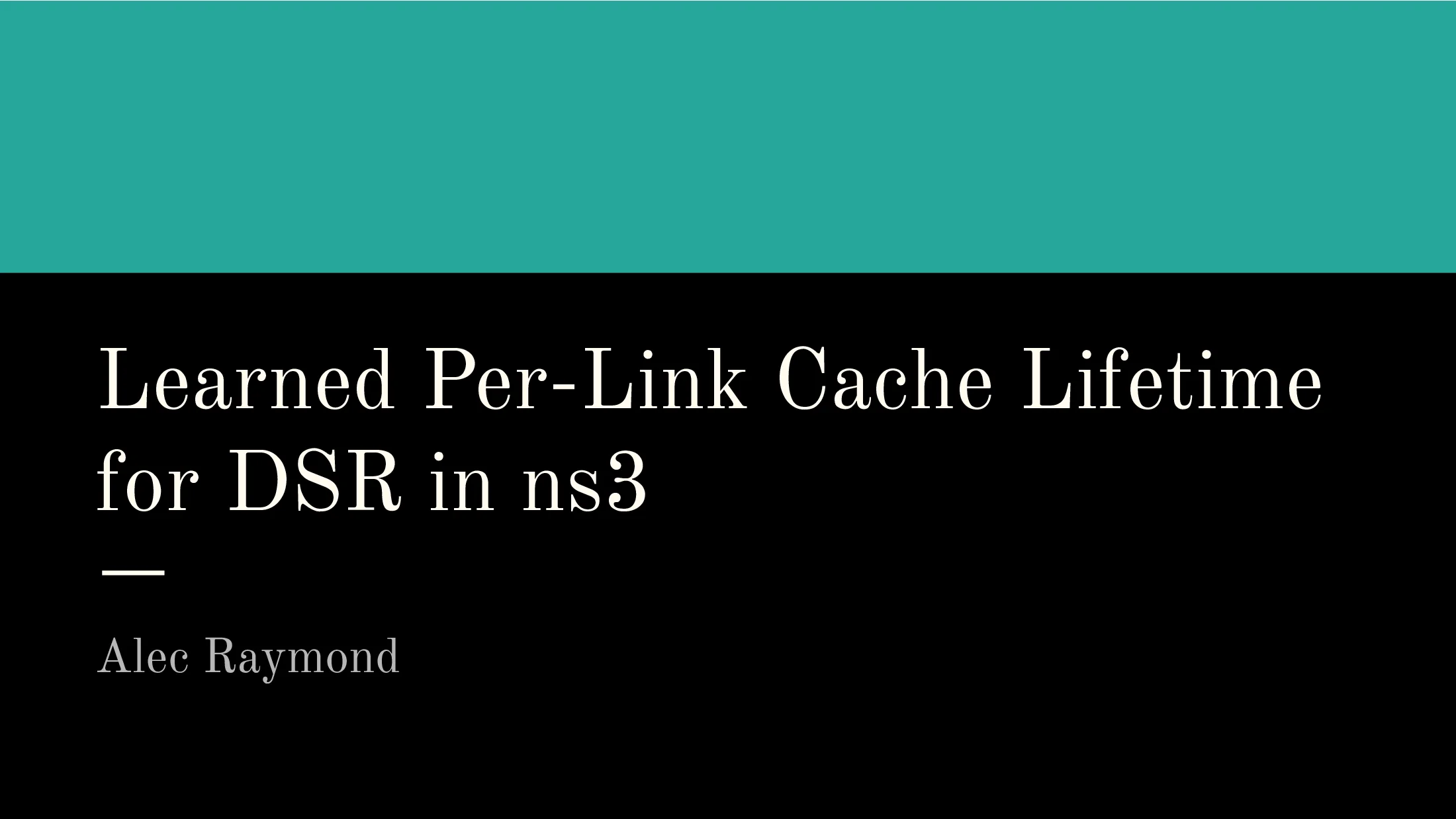 Slide 1 of Learned Per-Link Cache Lifetime